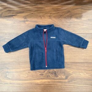 Columbia Blue Fleece Jacket with Red Accents